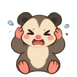 The opossum overwhelmed by a long list